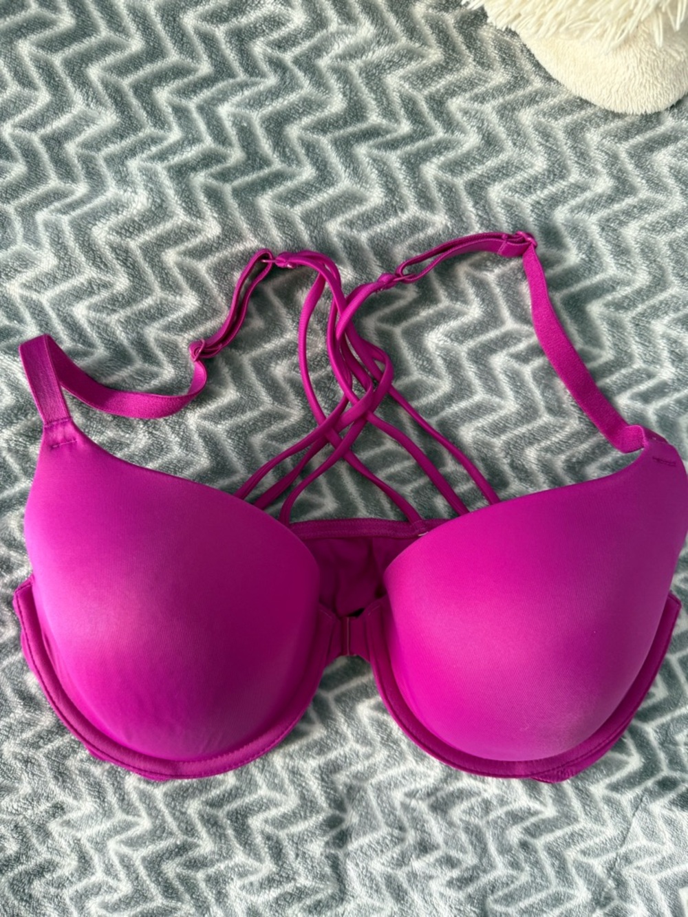Victoria's Secret Hot Pink Strappy Front-Closure Bra